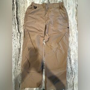 Rail Riders Mens L Pants Cargo Outdoor Camping Hiking Fishing Nylon Khaki EUC!